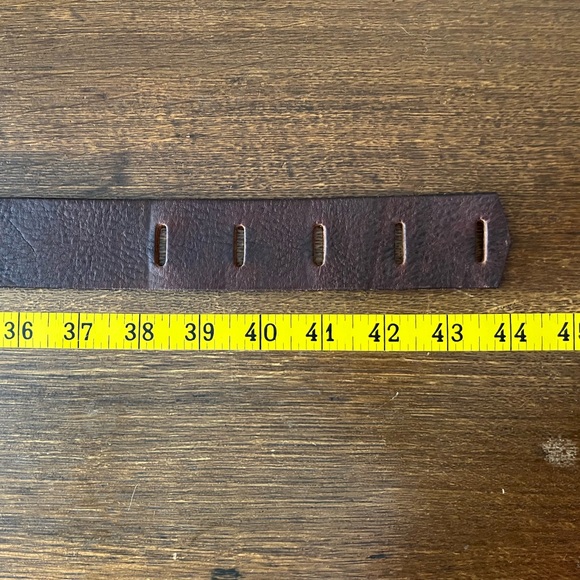 Le Chateau Brown Leather Belt with Silver Buckle - Picture 6 of 7